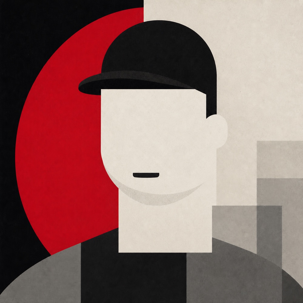 An illustrated portrait of Ben Hansen